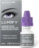 LUMIFY Bausch + Lomb Eye Drops for Red Eyes, Redness Reliever for Brighter Looking Eyes, Works in 1 Minute & Lasts Up to 8 Hours, Eye Drops, 0.08 Fl Oz (2.5 mL)