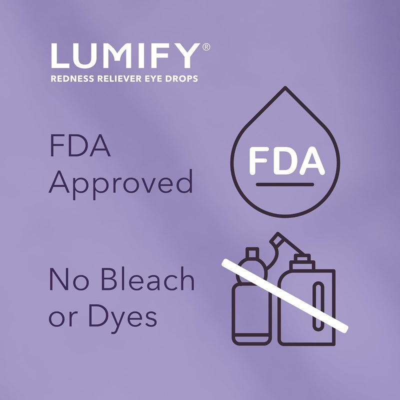 LUMIFY Bausch + Lomb Eye Drops for Red Eyes, Redness Reliever for Brighter Looking Eyes, Works in 1 Minute & Lasts Up to 8 Hours, Eye Drops, 0.08 Fl Oz (2.5 mL)