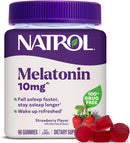 Natrol Melatonin Max 10mg, Strawberry, 100% Drug Free, Vegetarian Friendly, Non-GMO, 90 Gummies