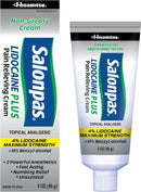 Salonpas Lidocaine Plus Pain Relieving Cream, 3 oz Muscles Sprains Bruises Back Pain Relief