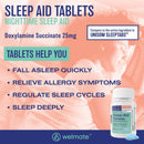 WELMATE Nighttime Sleep Aid 200 Tablets Doxylamine Succinate 25 mg