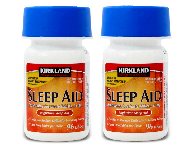 Kirkland Signature Sleep Aid Doxylamine Succinate 25 Mg 2 Bottles X 96 Tablets IN STOCK