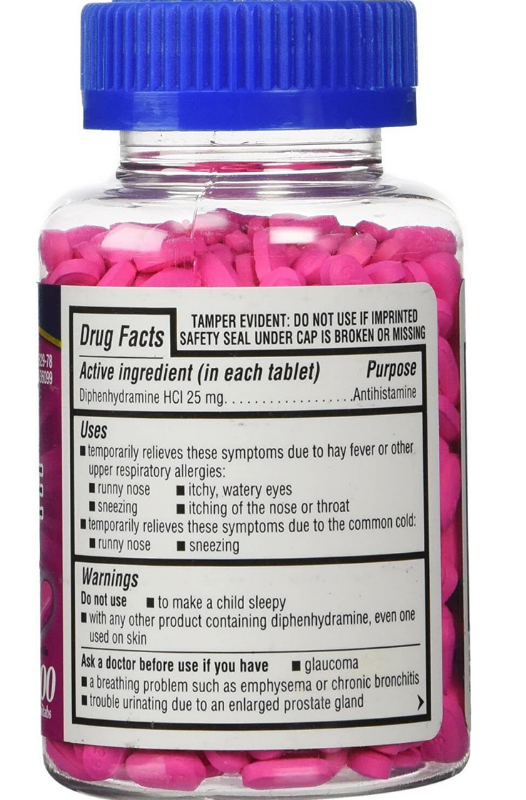 Kirkland Signature Allergy Medicine Diphenhydramine HCI 25 Mg, 600 Minitabs IN STOCK