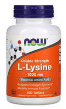 NOW Foods, Double Strength L-Lysine, 1,000 mg, 100 Tablets