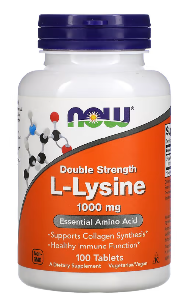 NOW Foods, Double Strength L-Lysine, 1,000 mg, 100 Tablets
