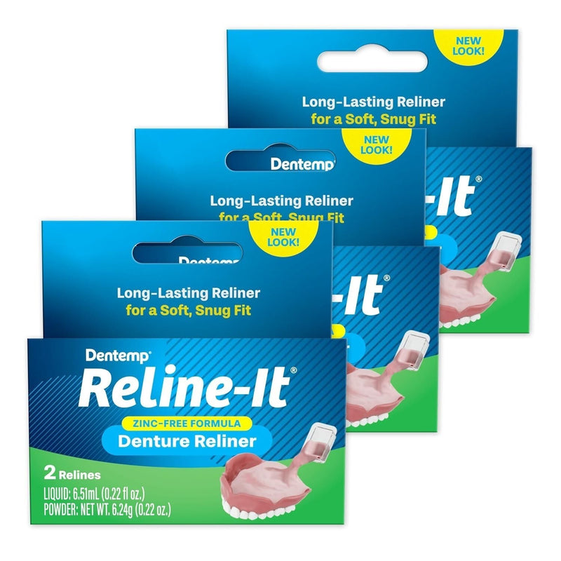 Dentem Inncident Dentemp Reline-It Denture Reline Kit Reliner Advanced Formula – Pack o