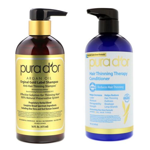 Pura D'or Gold Label Anti-Hair Thinning Shampoo Conditioner Hair Loss Treatment