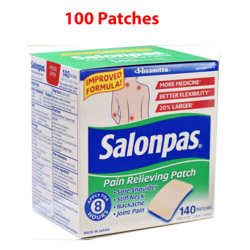 Salonpas Patch Hisamitsu Pain Relieving Made in Japan 100 Patches larger 7.2x4.6