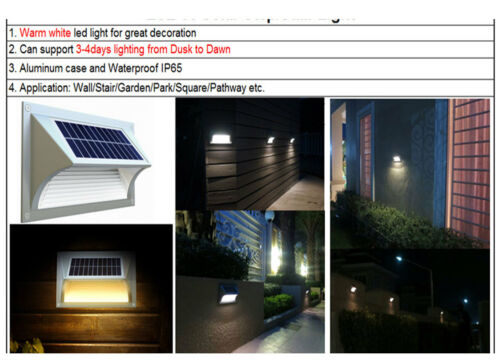 Solar LED Step Wall Light Lights High Quality 20 Lumens