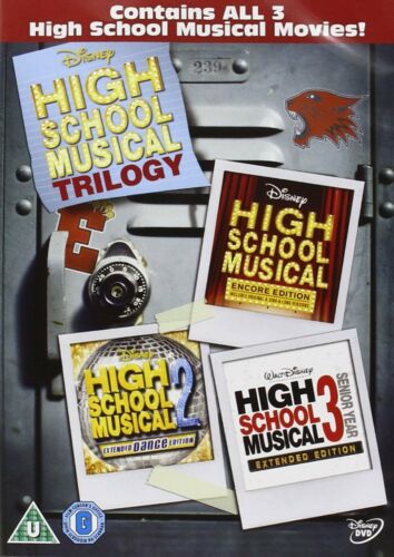 High School Musical Trilogy 1, 2 & 3 DVD R2 New disney Original movie