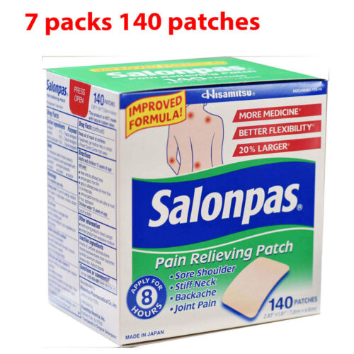 Salonpas Patch Hisamitsu Pain Relieving Made in Japan 7 pack 140 Patches 7.2x4.6