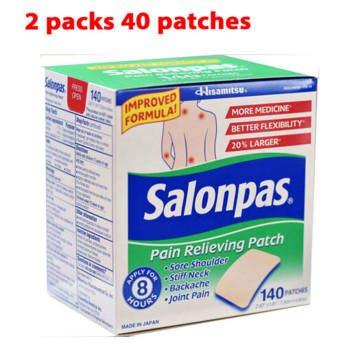 Salonpas Patch Hisamitsu Pain Relieving Made in Japan 2 packs 40 Patches 7.2x4.6