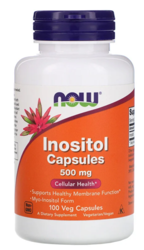 Now Foods Inositol Capsules, 500 mg 100 Veg Capsules Cellular Membrane Health