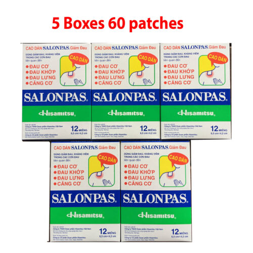 Salonpas Patch Hisamitsu Pain Relieving 5 Boxes 60 Patches Made in Vietnam