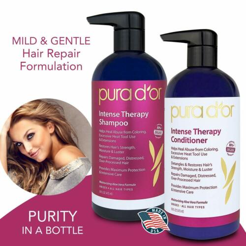 Pura D'or Intense Therapy Shampoo Conditioner Coloring excessive Heat Treatment