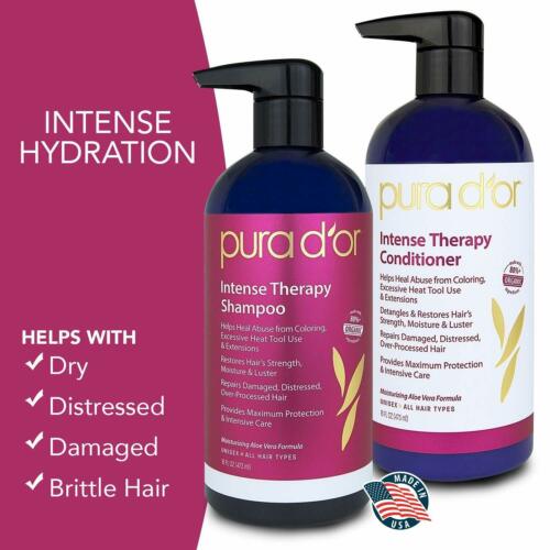 Pura D'or Intense Therapy Shampoo Conditioner Coloring excessive Heat Treatment