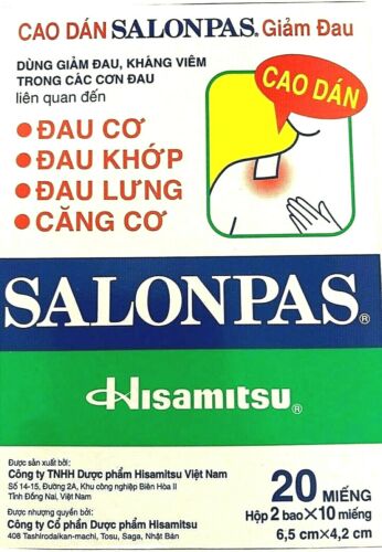 Salonpas Patch Hisamitsu Pain Relieving for Arthritis, Muscle, Backache, Joint