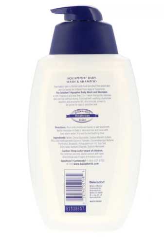 Aquaphor Cleansing Baby Wash And Shampoo Clear 750ml (25.4 FL. OZ)