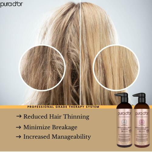 Pura D'or Professional Grade Anti-Hair Thinning Shampoo & Conditioner 16oz 2Xco