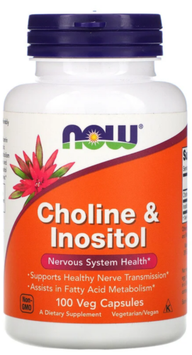 Now Foods Choline & Inositol 100 Veg Capsules Nervous System Health Transmission