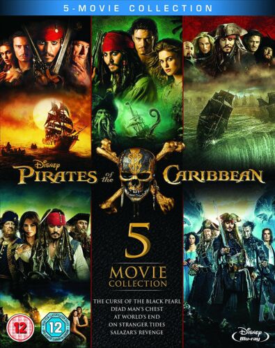 Pirates of the Caribbean 1, 2, 3, 4 & 5 Blu Ray Box Set RB 5 movies collection
