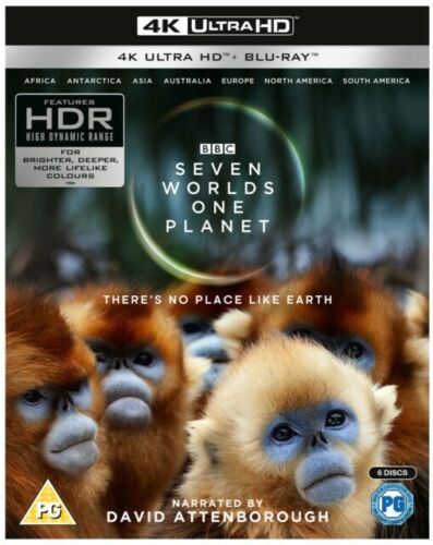 Seven Worlds, One Planet David Attenborough 4K Ultra HD + Blu ray RB BBC