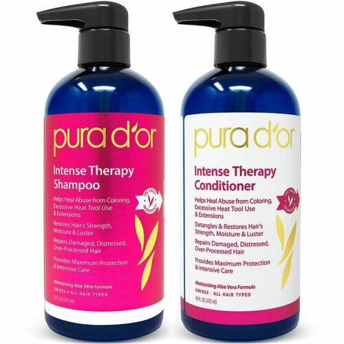 Pura D'or Intense Therapy Shampoo Conditioner Coloring excessive Heat Treatment