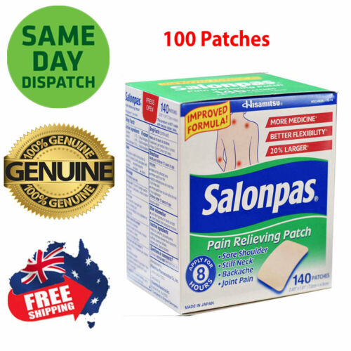 Salonpas Patch Hisamitsu Pain Relieving Made in Japan 100 Patches larger 7.2x4.6