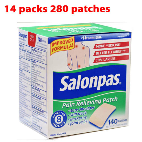 Salonpas Patch Hisamitsu Pain Relieving Made in Japan 14 pks 280 Patches 7.2x4.6