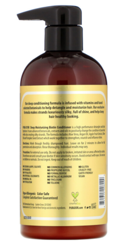 Pura D'or Pura Dor Hair Deep Moisturizing Biotin Conditioner Natural Organic