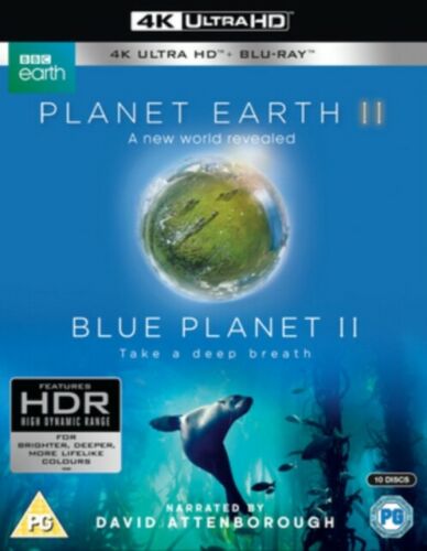 Planet Earth II, Blue Planet II Blu ray + 4K Ultra HD Box Set David Attenborough