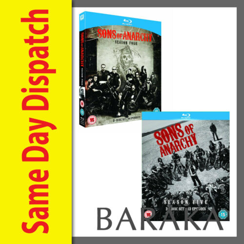 SONS OF ANARCHY COMPLETE SEASON SERIES 4 & 5 Blu ray RB box set not a DVD
