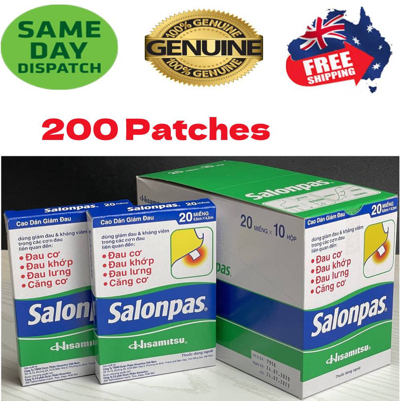 Salonpas Patch Hisamitsu Pain Relieving - Made in Vietnam 200 Patches