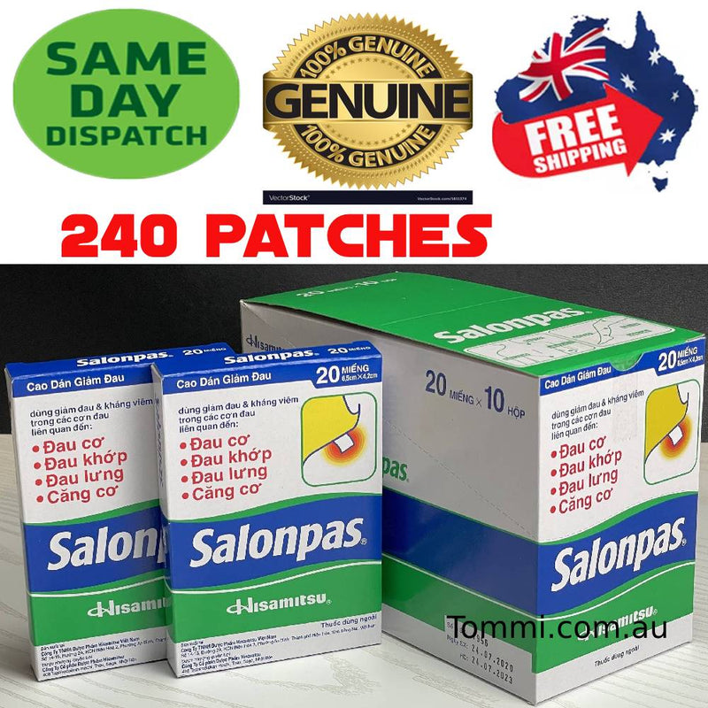 Salonpas Patch Hisamitsu Pain Relieving - Made in Vietnam 240 Patches