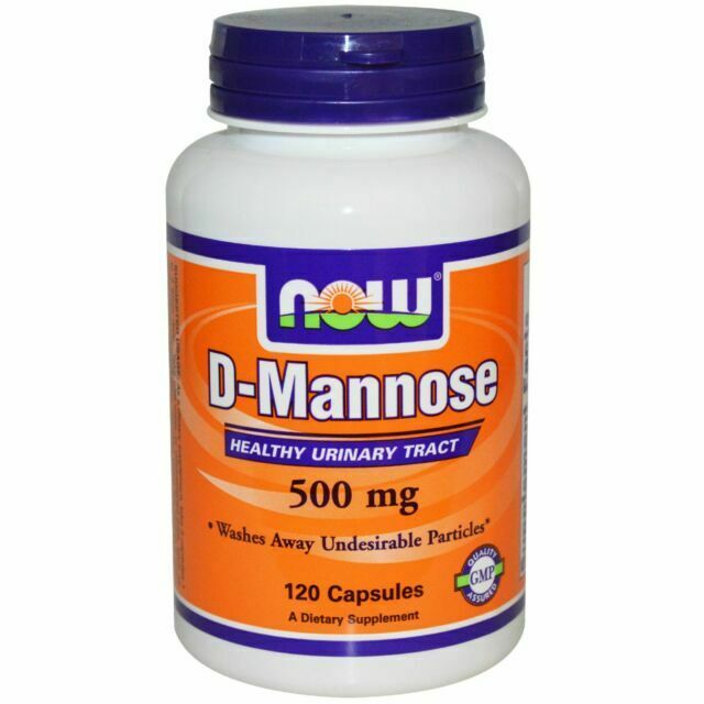 Now Foods D-Mannose 500 mg 120 Veg Capsules Healthy Urinary Tract, Clean Bladder