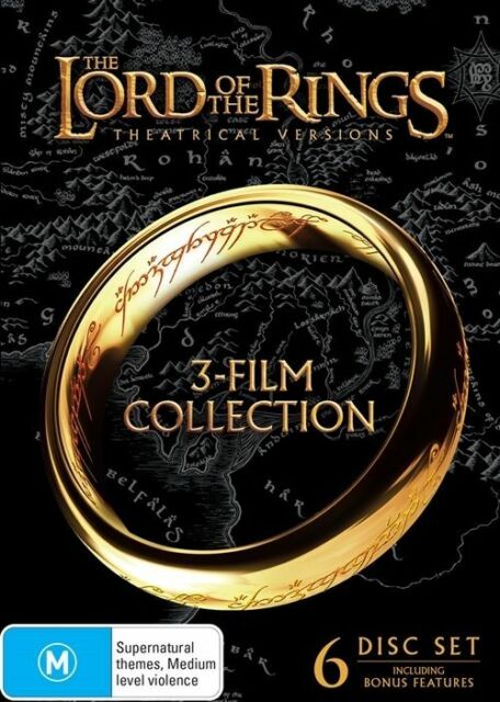 THE LORD OF THE RINGS Ring TRILOGY DVD Box Set 6 Discs R4 Theatrical Versions