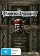 Pirates of the Caribbean Quadrilogy 1 - 4 DVD Box Set 4 Discs New & Sealed R4