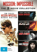 Mission Impossible 1 - 5 DVD Collection M:1 2 3 Ghost protocal Rogue Nation R4