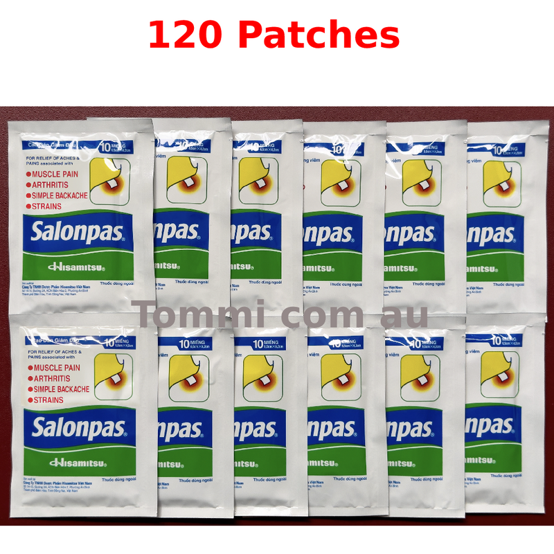 Salonpas Patch Hisamitsu Pain Relieving - Made in Vietnam 10 Boxes 120 Patches